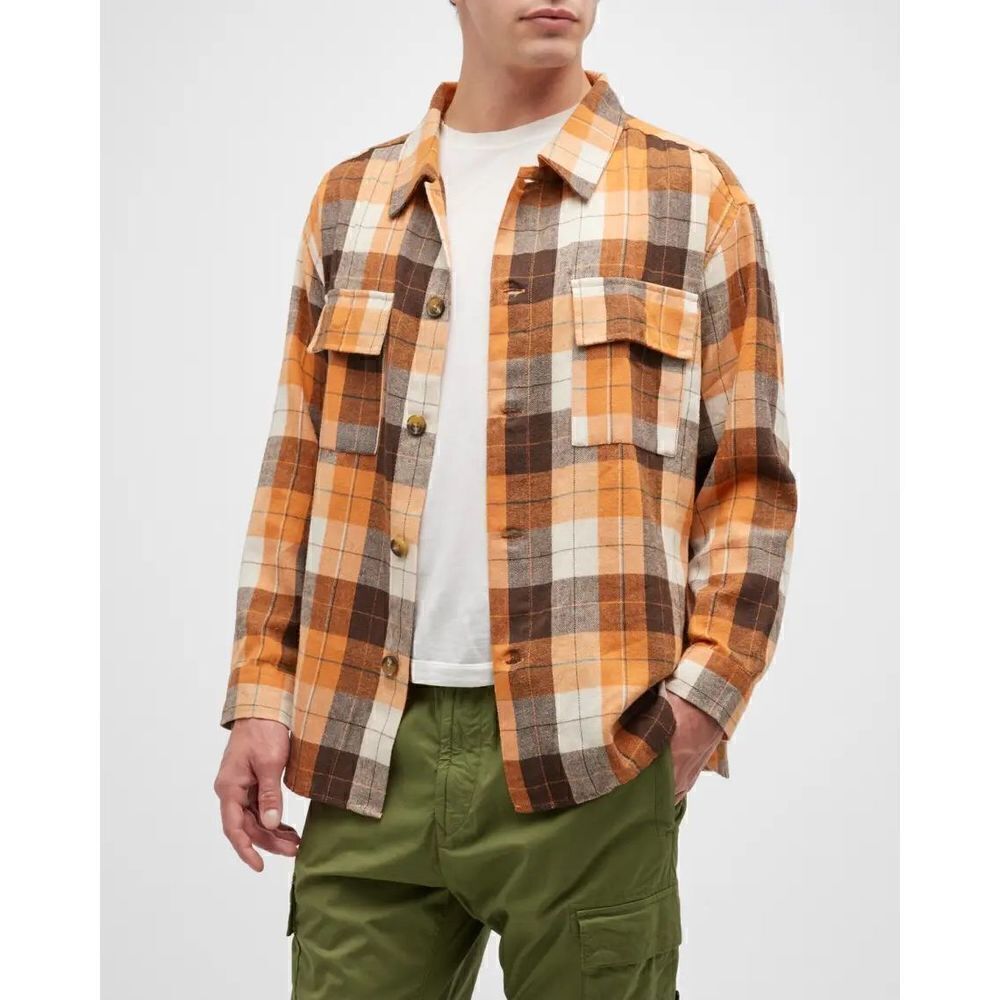 Nana Judy NWT Lennox Over Shirt in Orange Plaid oversized small